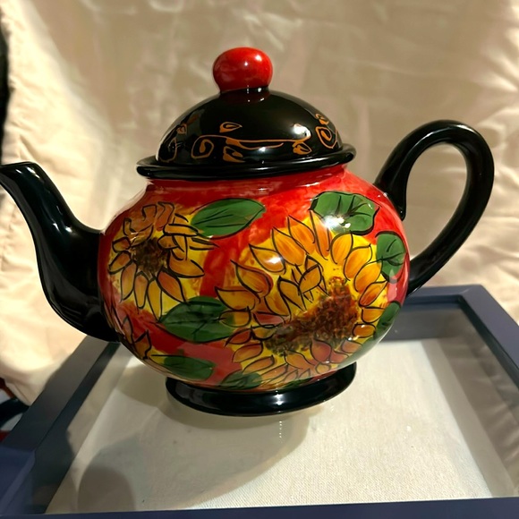 Bella Casa by Ganz A trio of sunflower heads, burnt orange background - Picture 5 of 5